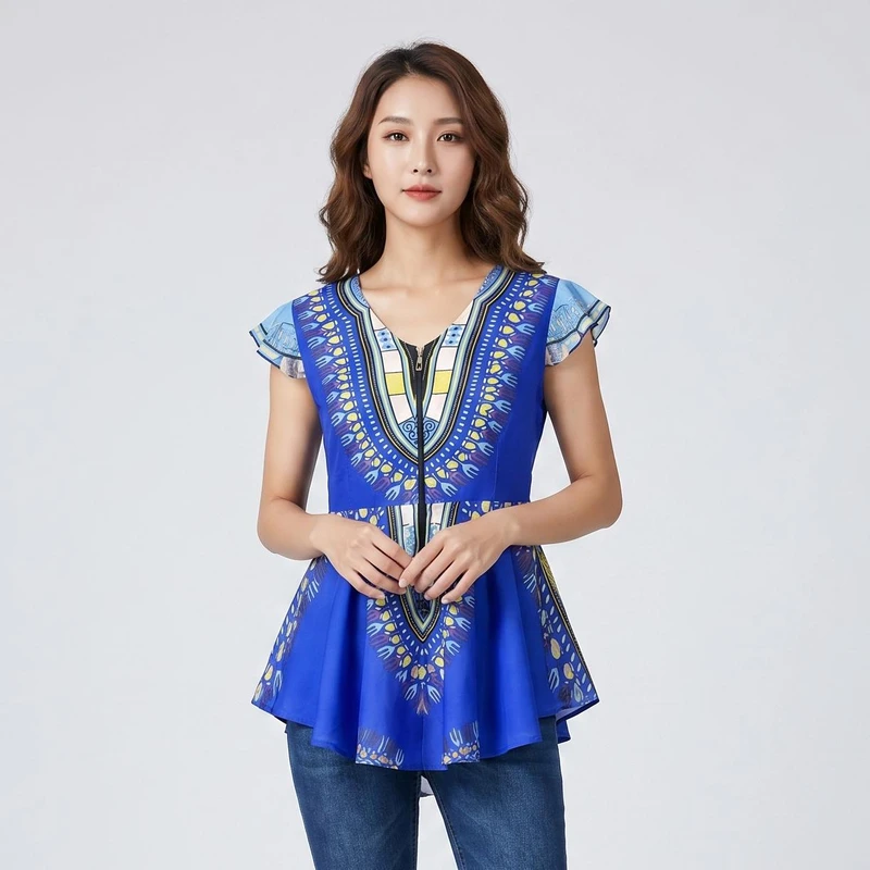 بلوز آستین تا روی شانه یقه هفت زنانه مدل نازنین کد ۶۰