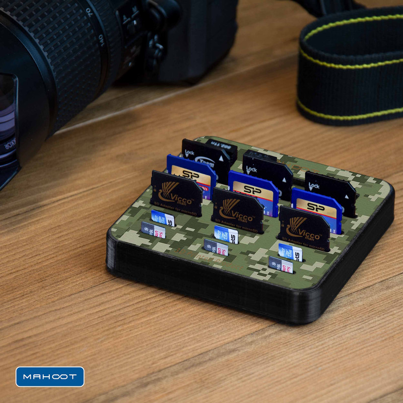 نظم دهنده فضای ذخیره سازی ماهوت مدل Army-Green-Pixel-496 مناسب برای فلش و مموری کارت
