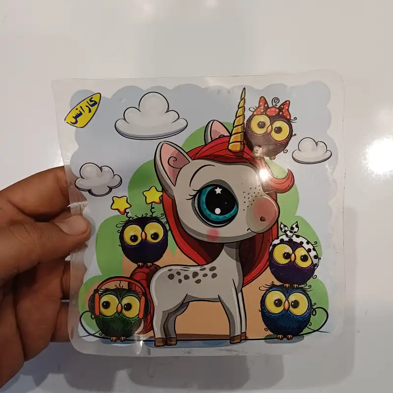 استیکر پارچه و لباس کارانس طرح اسب تک شاخ مدل AST-43