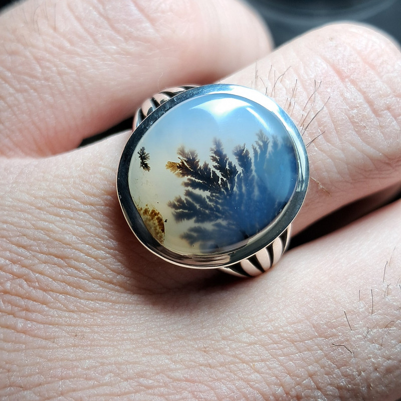 انگشتر نقره عقیق مردانه مدل صفوی شجر