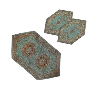 ست سه تکه رومیزی ترمه مدل نسترن کد SBW3-3