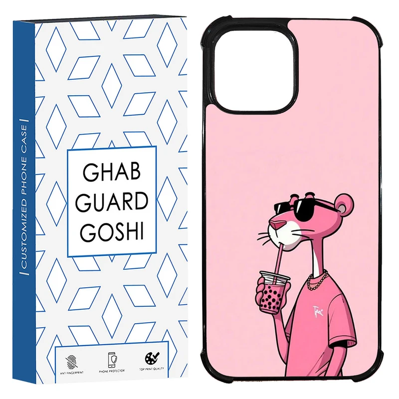 کاور قاب گارد گوشی طرح پلنگ صورتی کد TPU-213 مناسب برای گوشی موبایل اپل Iphone 13 / 14