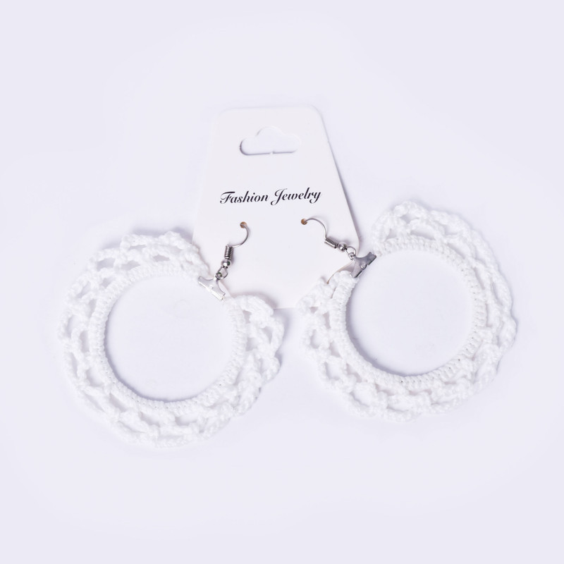 گوشواره دخترانه مدل توری دست بافت