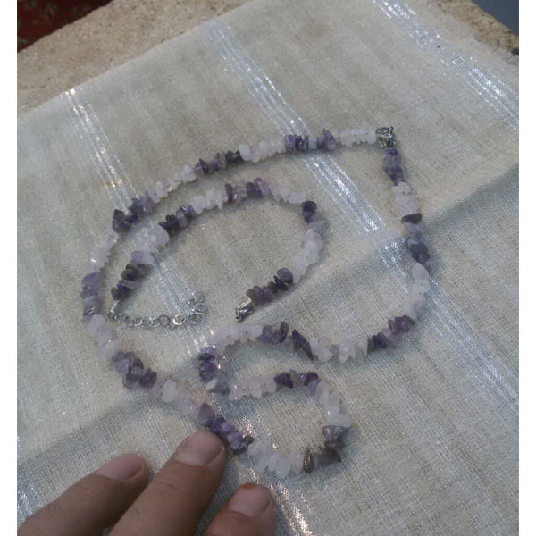 نیم ست زنانه مدل آمتیست و رزکوارتز