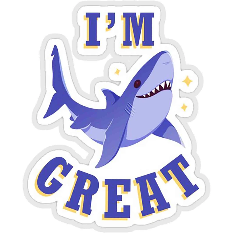 استیکر لپ تاپ طرح i am a great shark کد ST914
