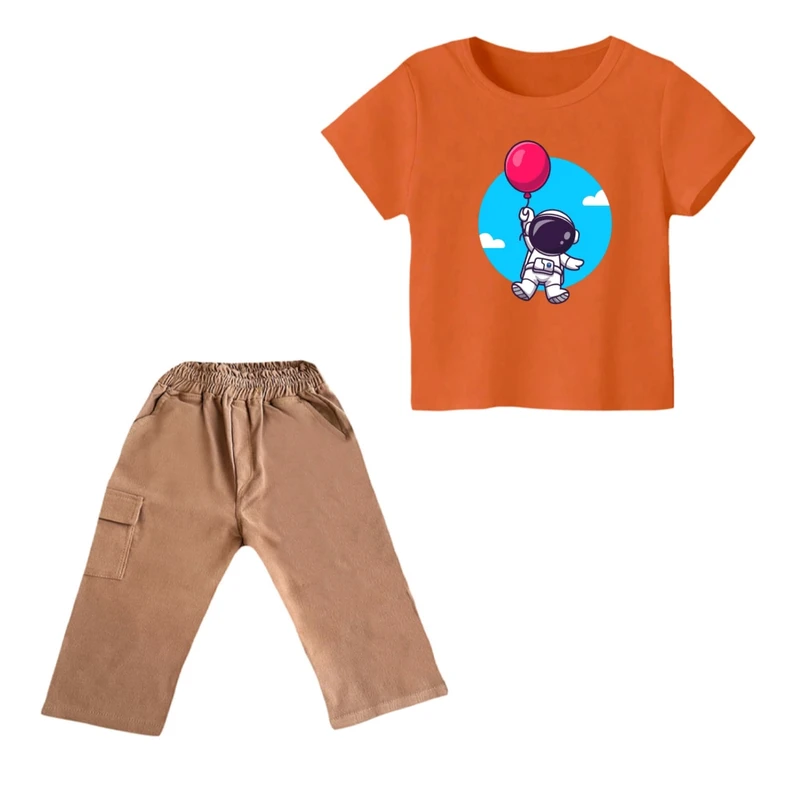 ست تی شرت و شلوارک پسرانه مدل فضانورد کد ۱۱