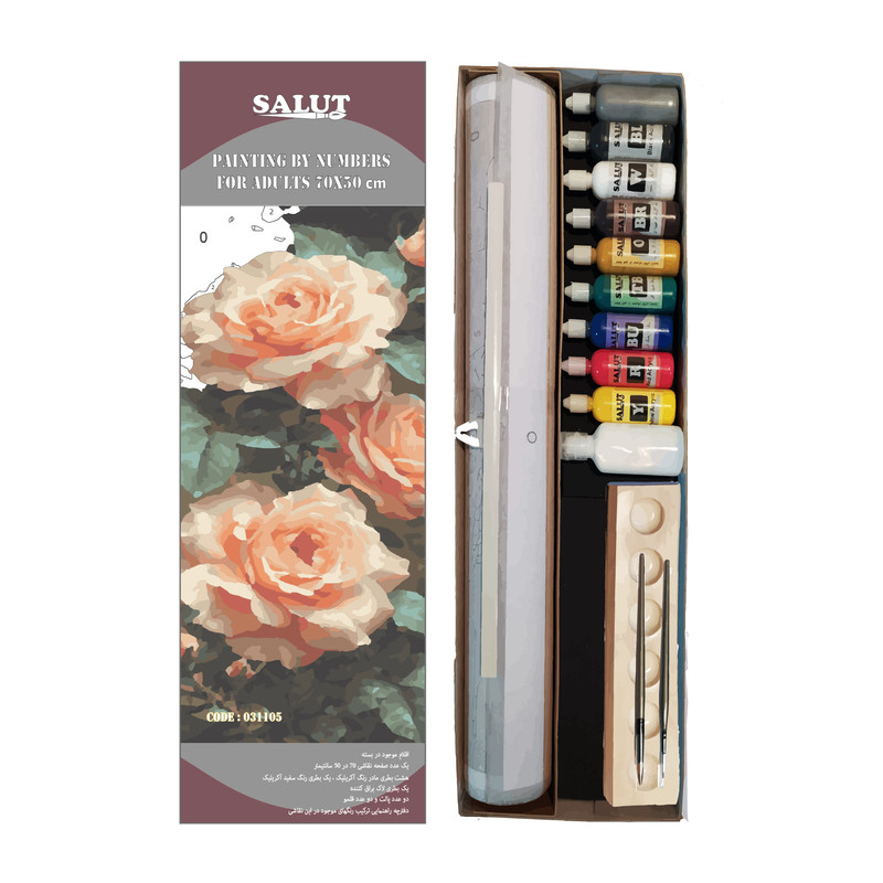 بسته رنگ آمیزی سالوت مدل آکرولیک کد 031105 مجموعه 18 عددی
