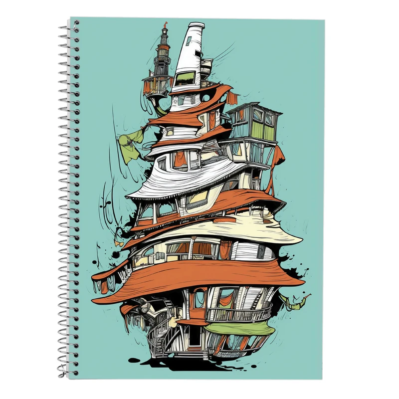 دفتر زبان 50 برگ مدوپد مدل دوخط طرح Ghibli کد DF2511