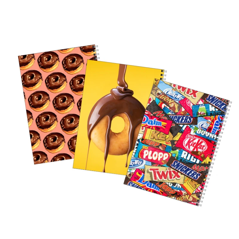 دفتر مشق 50 برگ بامبیلیپ طرح شکلات و دونات کد 46 مجموعه 3 عددی