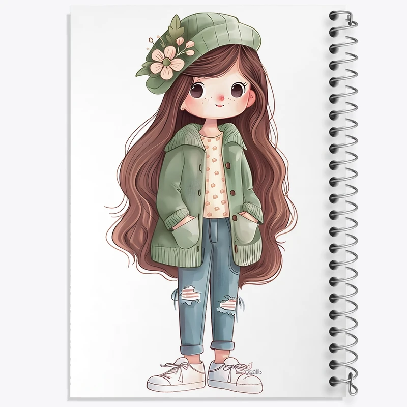 دفتر ژورنال نویسی 50 برگ خندالو مدل نقطه ای طرح دخترانه کد F2279