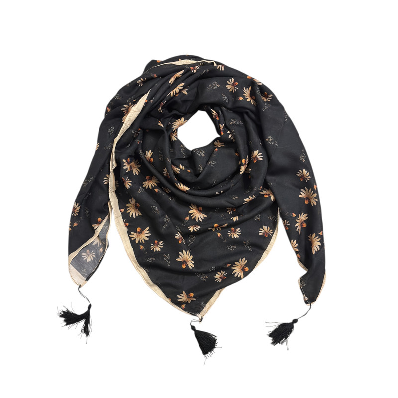 روسری زنانه مدل منگوله دار قواره 140 کد 249