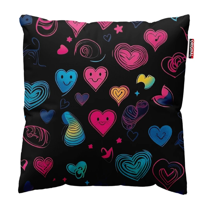 کوسن پاد آفرین طرح بچگانه قلب کد 4992 سایز 30*30 سانتی متر