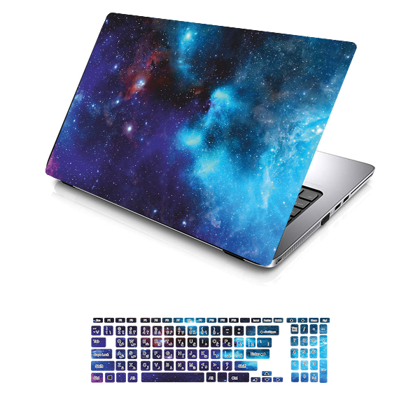 استیکر لپ تاپ توییجین و موییجین طرح Space کد 01 مناسب برای لپ تاپ 13 اینچ به همراه برچسب حروف فارسی کیبورد