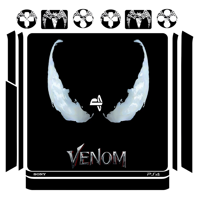 برچسب پلی استیشن 4 اسلیم توییجین وموییجین مدل VENOM 03 مجموعه 14 عددی