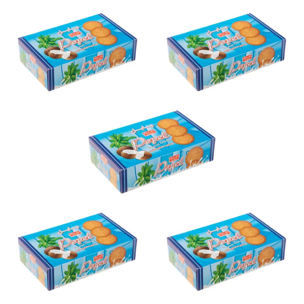 بیسکویت پاپل شیرین عسل با طعم نارگیل شکری - 240 گرم بسته 5 عددی