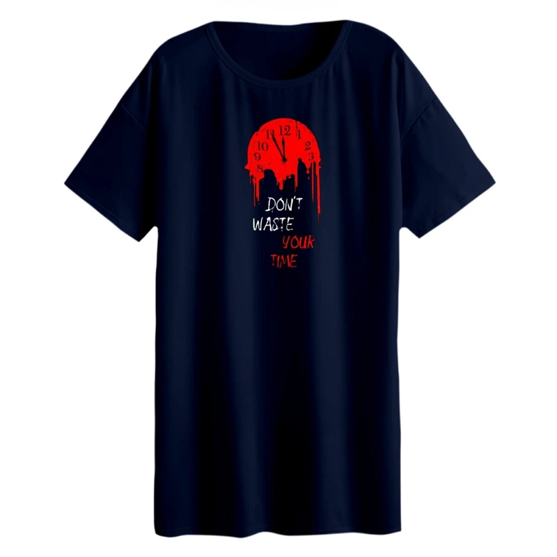 تی شرت لانگ آستین کوتاه زنانه مدل ساعت