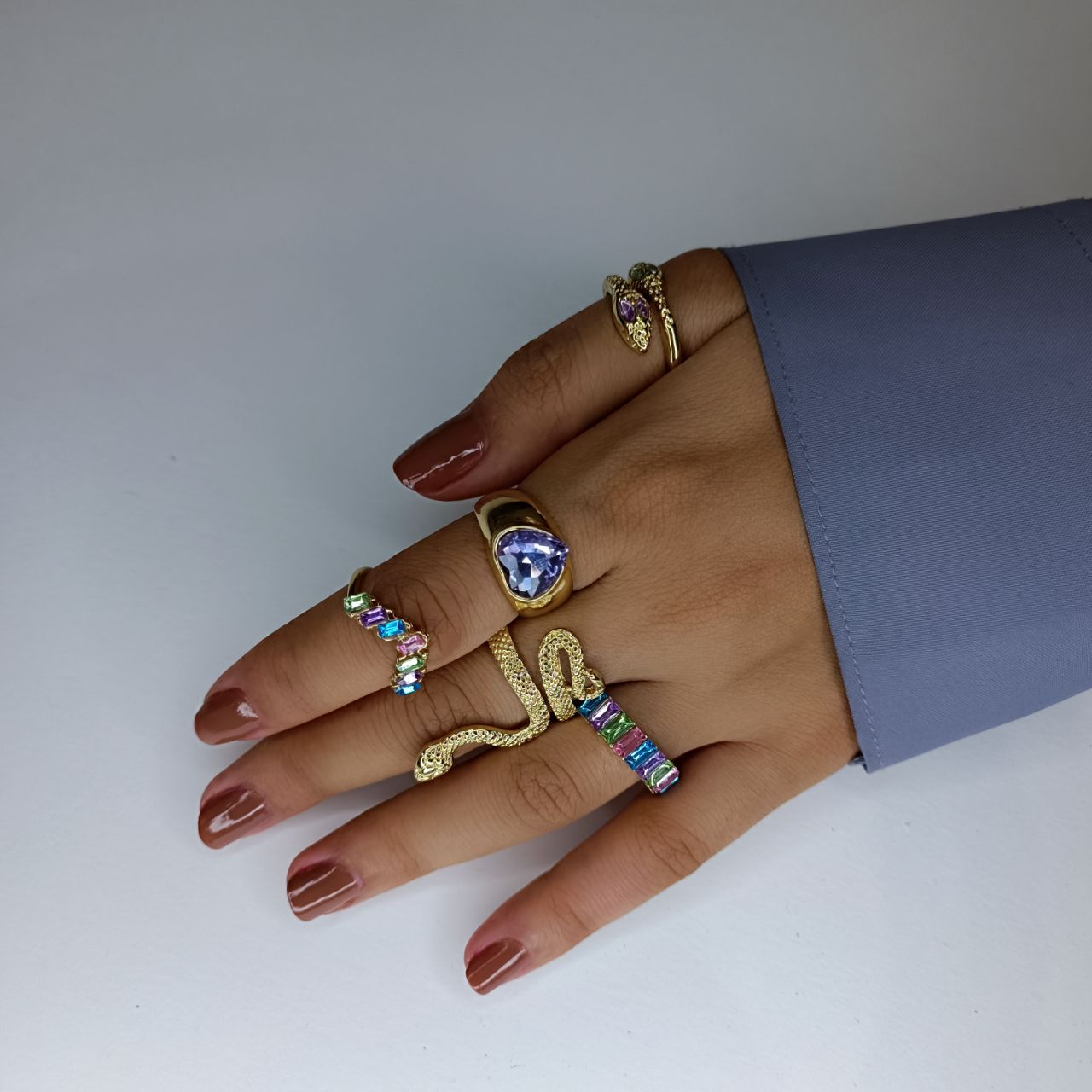 انگشتر دخترانه مدل 347 مجموعه 5 عددی