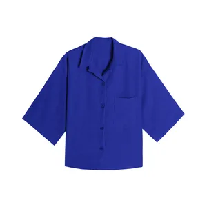 شومیز آستین سه ربع یقه برگردان زنانه مدل hn999