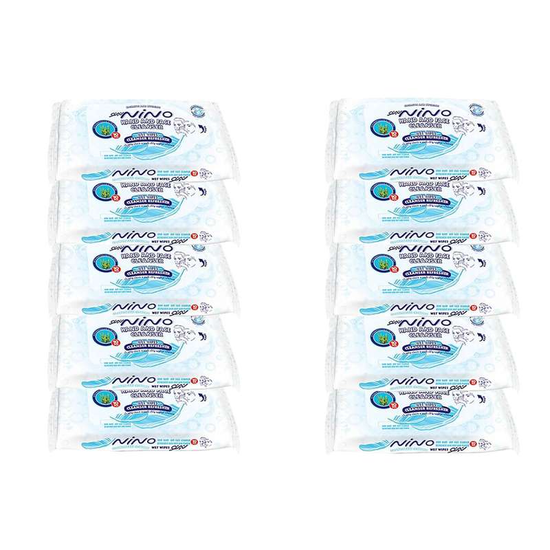 دستمال مرطوب نینو مدل HF200 ده بسته 10 عددی