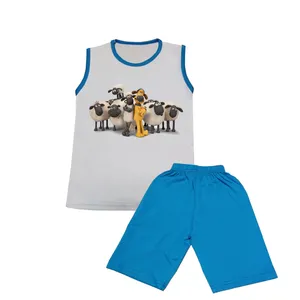 ست تاپ و شلوارک بچگانه مدل بره ناقلا کد STb4139