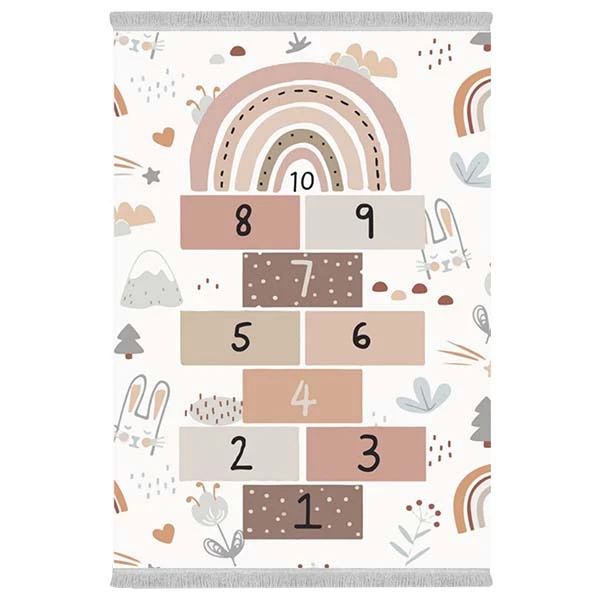 فرش پارچه‌ای دفه مدل فرشینه هازان مخمل طرح فانتزی کد 3076