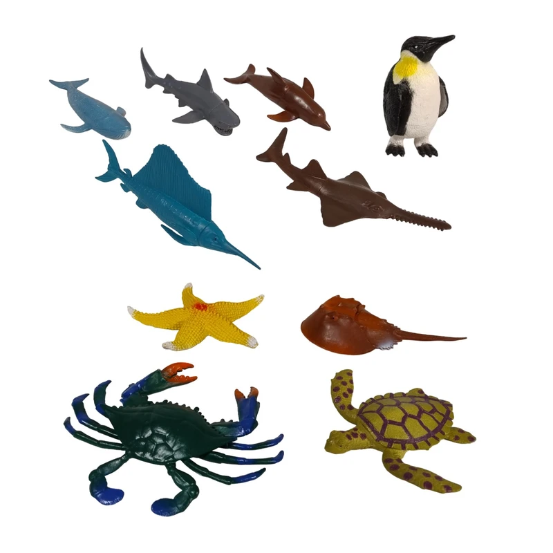 فیگور مدل حیوانات دریایی طرح آبزیان کد 10A مجموعه 10 عددی 