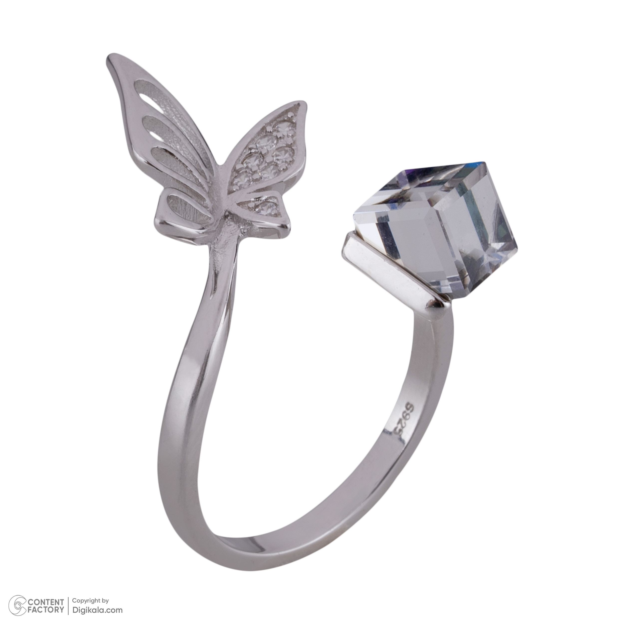 انگشتر نقره زنانه سواروسکی مدل مکعب و سنگ کد 74545487 انگشتر نقره زنانه سواروسکی مدل مکعب و سنگ کد 74545487