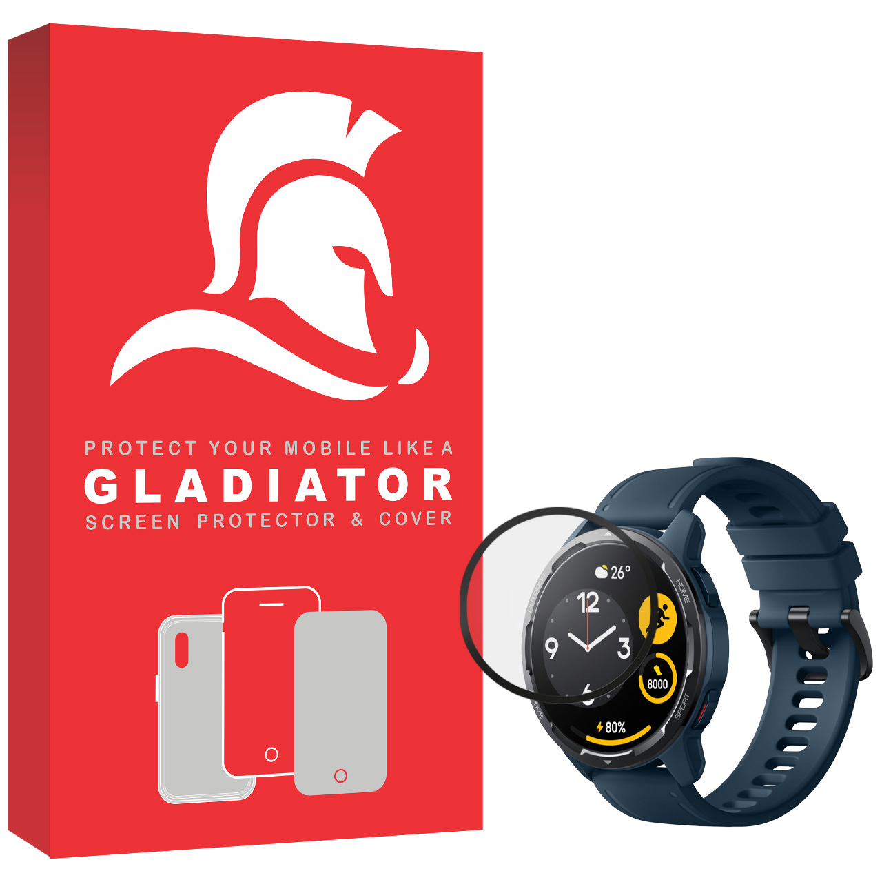 محافظ صفحه نمایش گلادیاتور مدل GWP1000 مناسب برای ساعت هوشمند شیائومی S1 Active