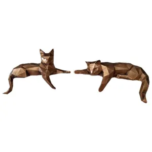 مجسمه دنیا دکوری سرمد مدل گربه گرافیکی کد B مجموعه 2 عددی
