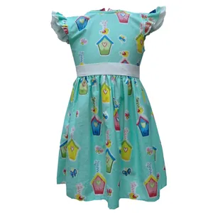 پیراهن دخترانه ملیران مدل کلبه کد 99-44 رنگ سبز