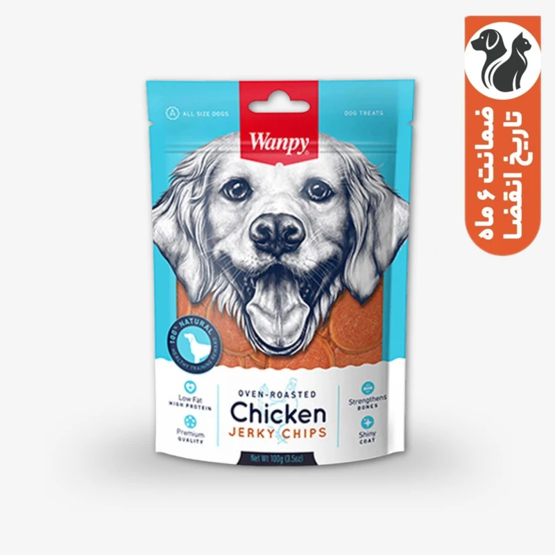 تشویقی سگ ونپی مدل Chicken Jerky Chips با طعم مرغ وزن 100 گرم