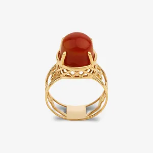 انگشتر طلا کم اجرت 18 عیار زنانه گلدم مدل R344009 سایز 53