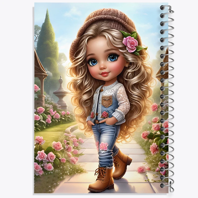 دفتر مشق 50 برگ خندالو طرح دخترانه کیوت کد F6770