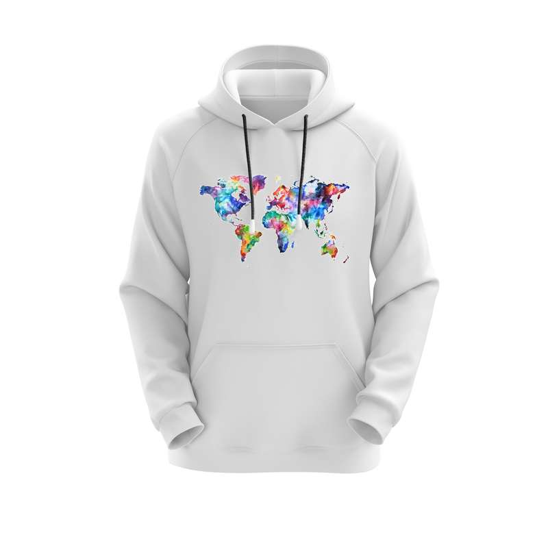 هودی زنانه مدل نقشه کد E100 رنگ سفید