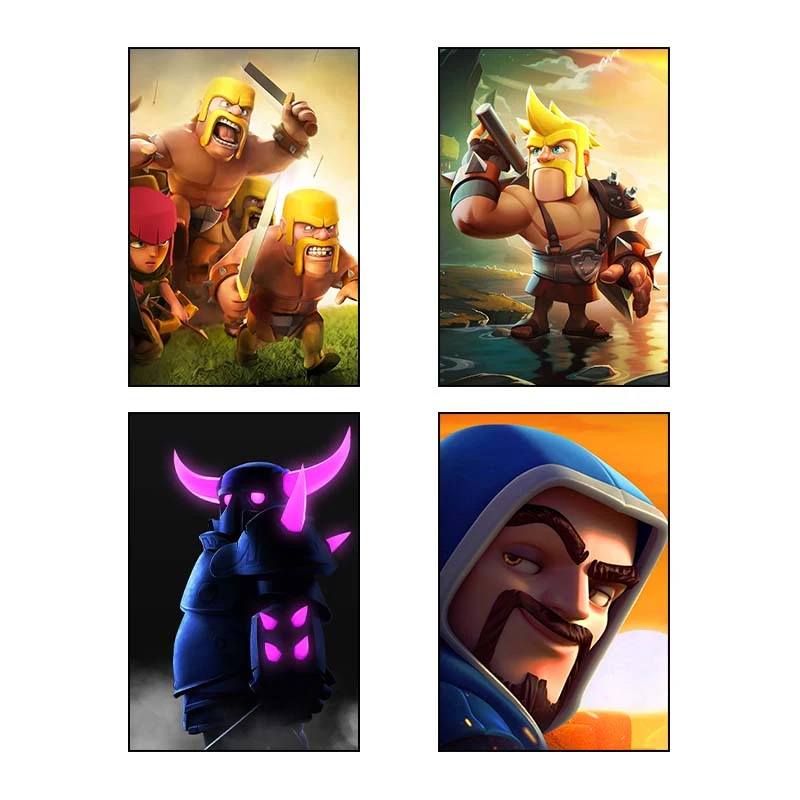 تابلو شاسي کارنيکا طرح کلش اف کلنز Clash of Clans کد 66431 مجموعه 4 عددی