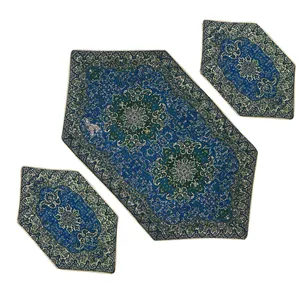 ست سه تکه رومیزی ترمه مدل نسترن کد AS3-3