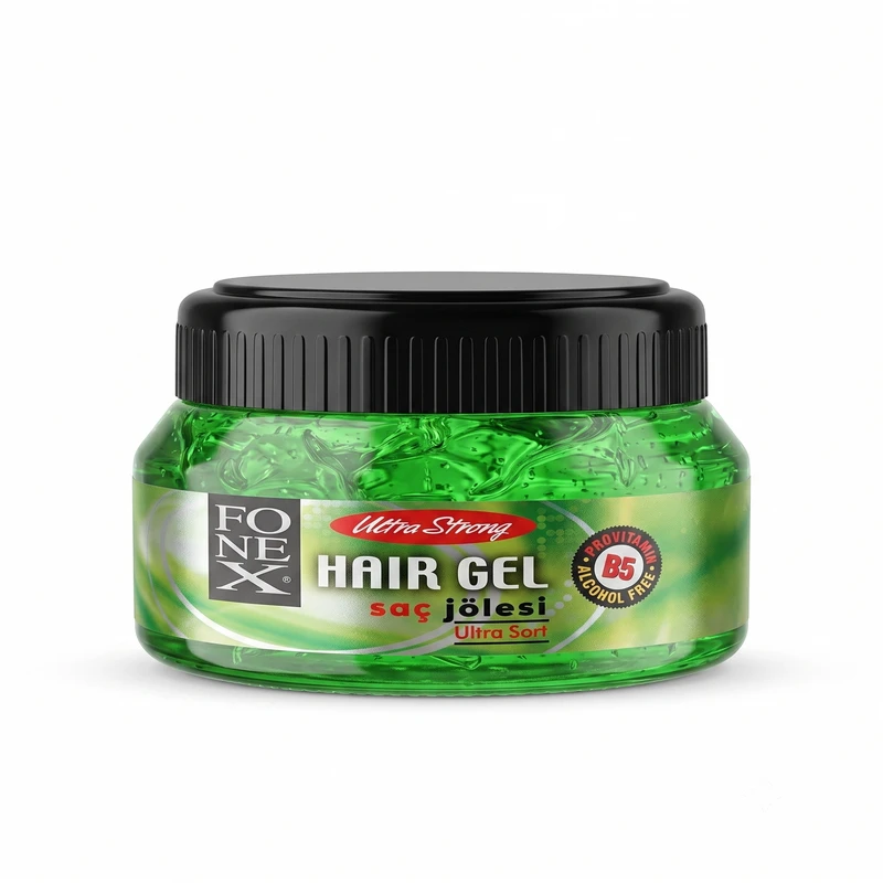ژل مو مرطوب فونکس مدل Ultra Strong B5 حجم 150 میلی‌لیتر، فاقد الکل و حاوی پروویتامین B5، با قدرت حفظ حالت 8