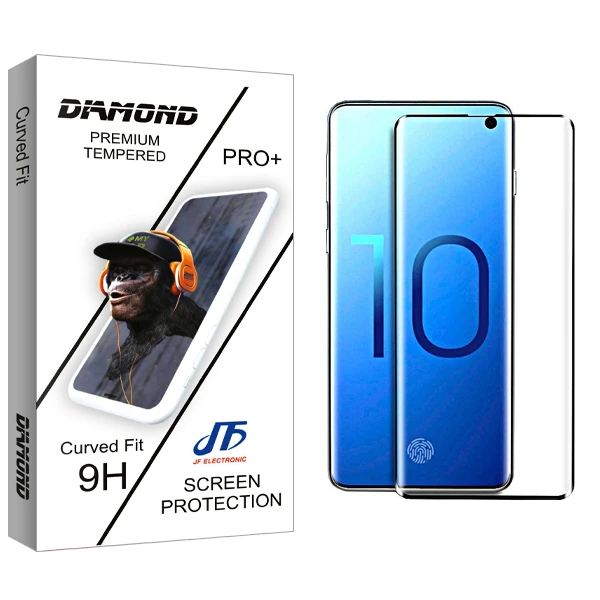 محافظ صفحه نمایش شیشه ای جی اف مدل Diamond FLGL مناسب برای گوشی موبایل سامسونگ Galaxy S10