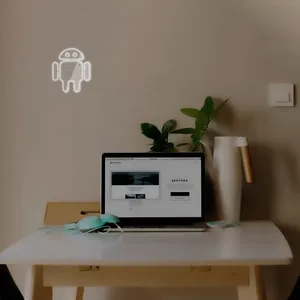 چراغ دیواری نئون دیزاین مدل Android-Logo_WHT