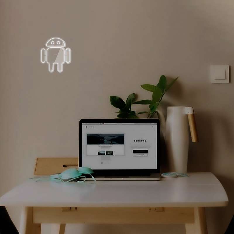 چراغ دیواری نئون دیزاین مدل Android-Logo_WHT