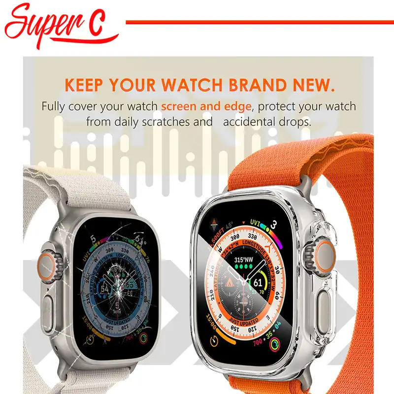 محافظ صفحه نمایش شیشه‌ای سوپرسی مدل SH-SC مناسب برای ساعت هوشمند الترا BW8 بسته سه عددی