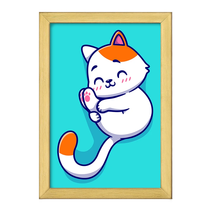 تابلو خندالو طرح حیوانات بامزه گربه کد 29657