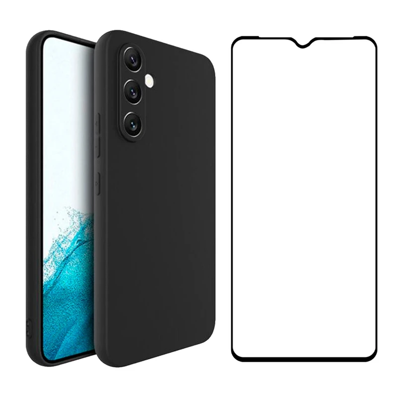 کاور قاب تک مدل SILIC2 مناسب برای گوشی موبایل سامسونگ Galaxy A14 5G به همراه محافظ صفحه نمایش