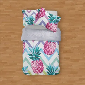 سرویس خواب مدوپد طرح آناناسی مدل PAT00125 یک نفره 4 تکه