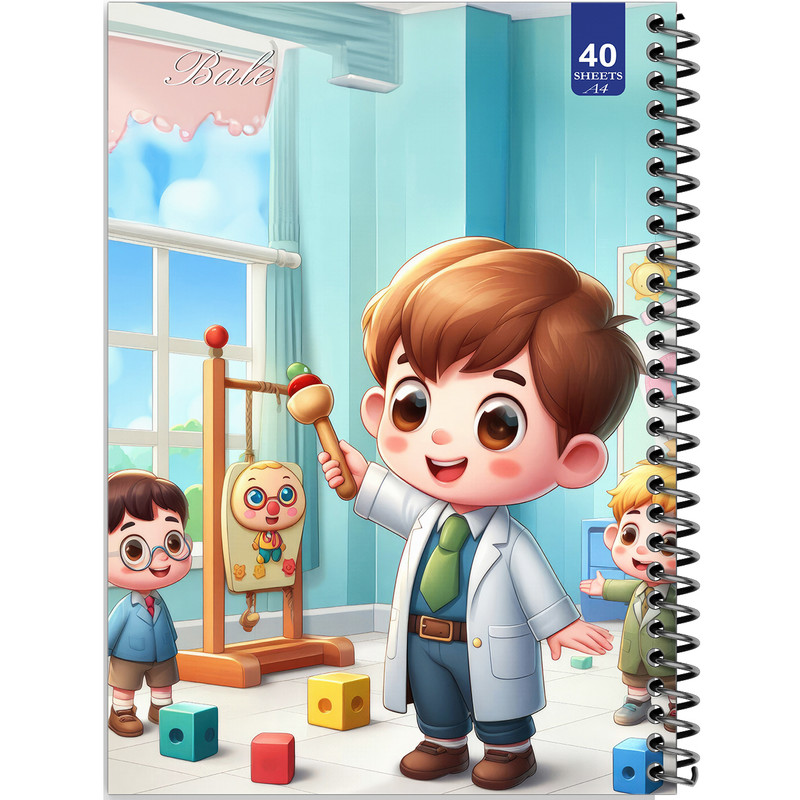 دفتر نقاشی 40 برگ انتشارات بله طرح پسرانه اتاق بازی کد A4-K588
