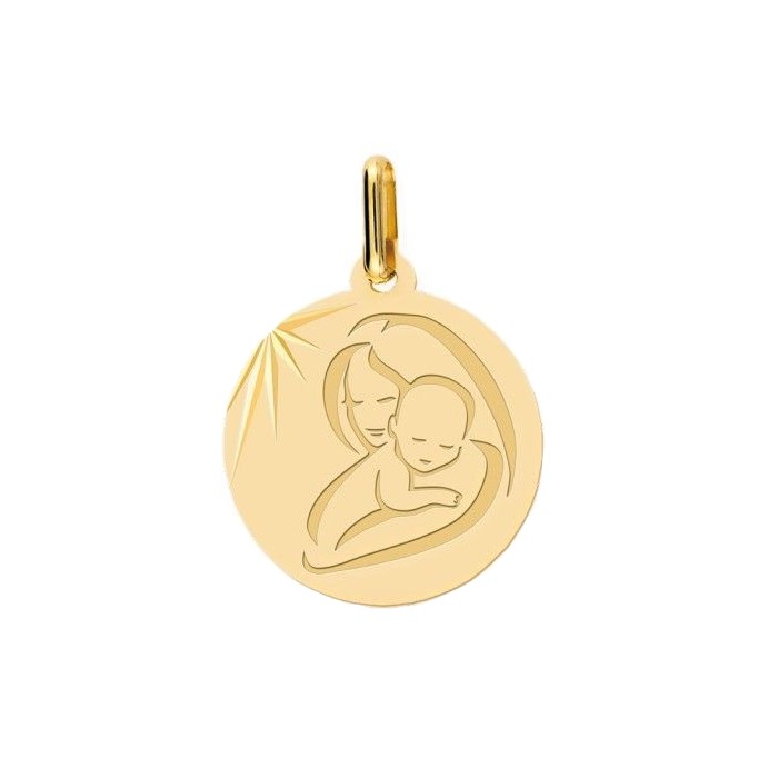 آویز گردنبند طلا 18 عیار زنانه قیراط طرح مادر و نوزاد کد GH2477