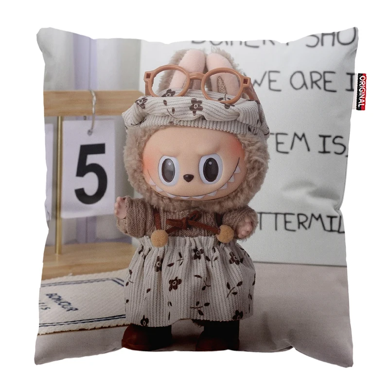 کوسن پاد آفرین مدل عروسک لبوبو کد PK301744 سایز 30*30 سانتی متر