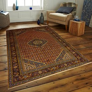 فرش قدیمی دستبافت شش متری طرح ماهی کد HA117
