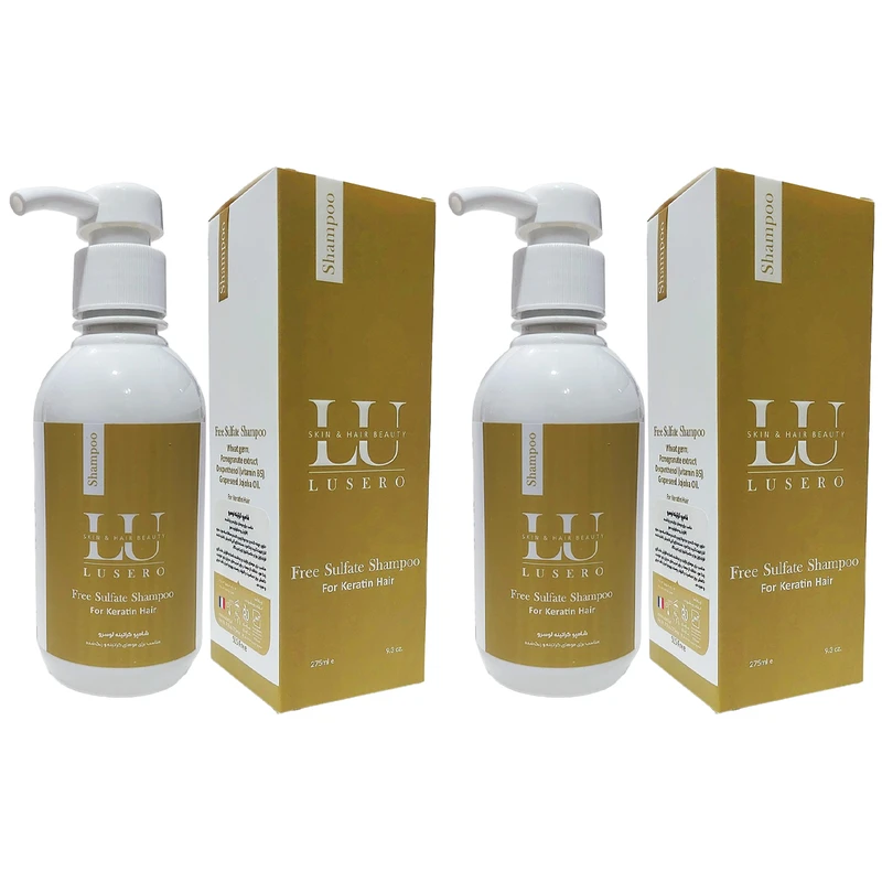 شامپو تقویت کننده مو لوسرو مدل LU مناسب موهای کراتین شده حجم 275 میلی لیتر مجموعه دو عددی