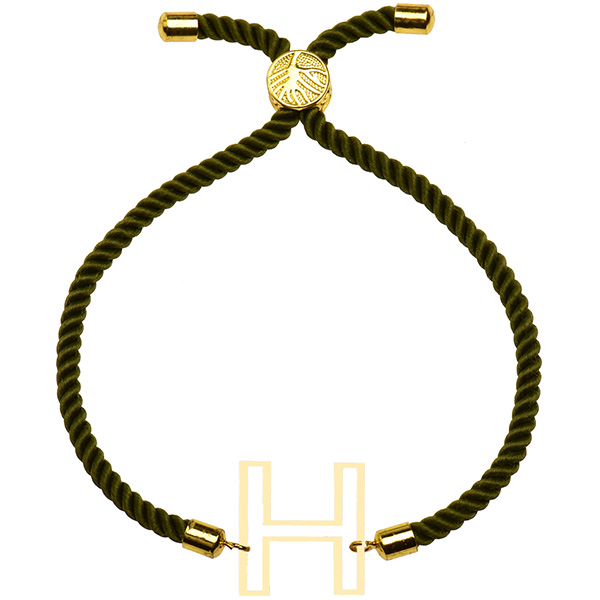 دستبند طلا 18 عیار دخترانه کرابو طرح حرف H مدل Krd1676
